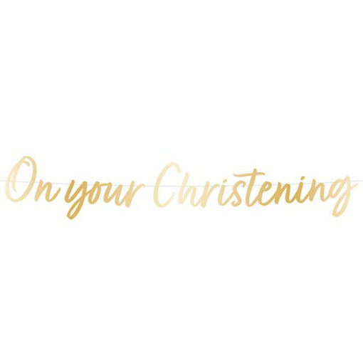 Picture of BOTANICAL CELEBRATION ON YOUR CHRISTENING PAPER BANNER 1.6M